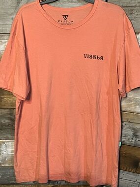 Vissla Vintage Wash Tshirt, Pink/Peach/Coral, Sz L